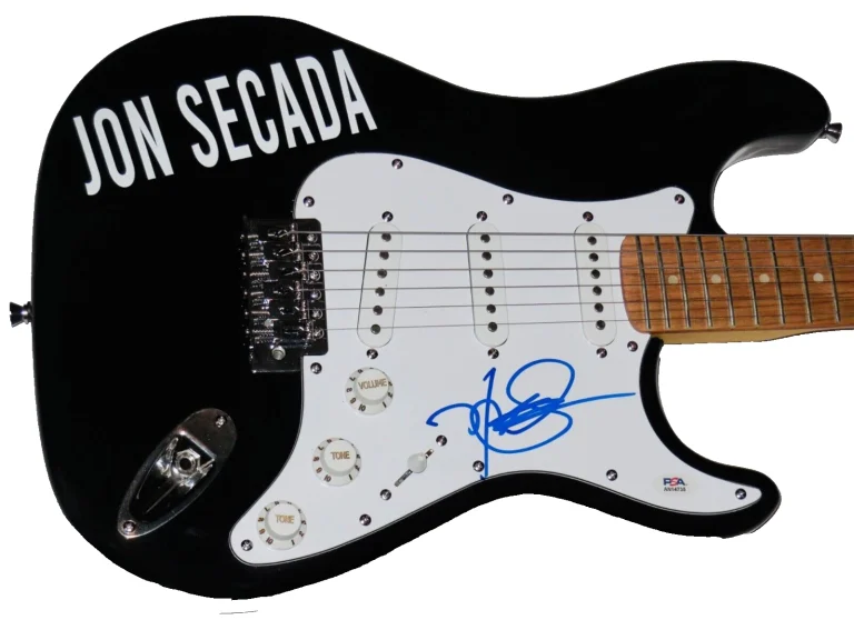 JON SECADA AUTOGRAPHED GUITAR (SINGER / SONGWRITER) - PSA DNA!