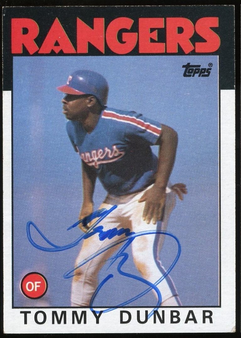 Tommy Dunbar #559 signed autograph auto 1986 Topps Baseball Trading Card