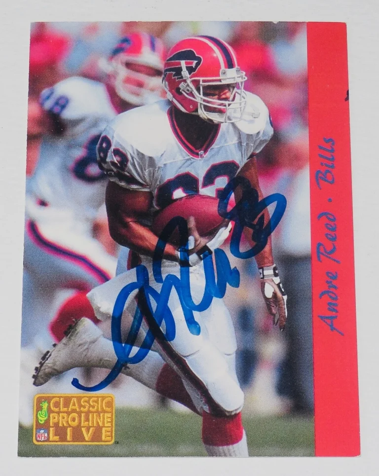ANDRE REED 1993 CLASSIC PROLINE #16 AUTOGRAPHED FOOTBALL CARD (BUFFALO BILLS)