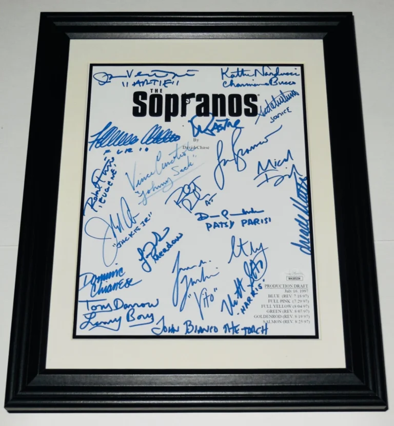 THE SOPRANOS CAST SIGNED 8X10 PHOTO (FRAMED & MATTED) - JSA! - 20 AUTOGRAPHS!