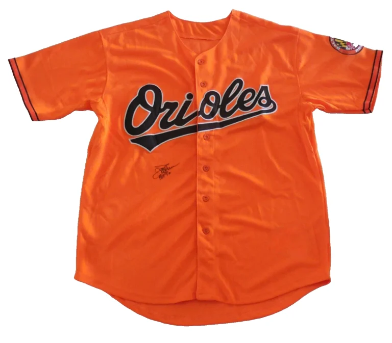 JIM PALMER AUTOGRAPHED CUSTOM JERSEY (BALTIMORE ORIOLES) - Hall Of Fame 1990!