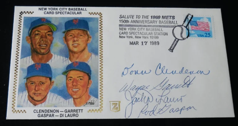 1969 NEW YORK METS AUTOGRAPHED 1989 FIRST DAY COVER - Donn Clendenon, Wayne Garr
