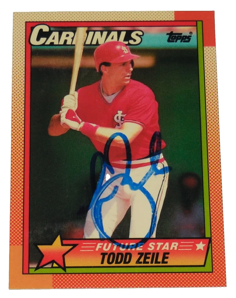 TODD ZEILE AUTOGRAPHED 1990 TOPPS TIFFANY #162 ROOKIE CARD (CARDINALS) W/ COA!