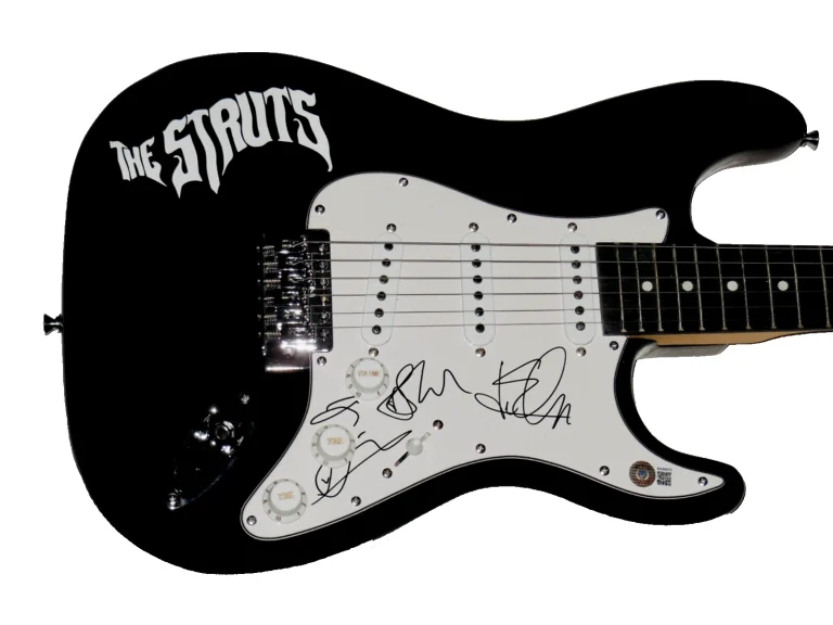 THE STRUTS AUTOGRAPHED GUITAR (BECKETT) - Luke Spiller, Adam Slack, Jed Elliott,