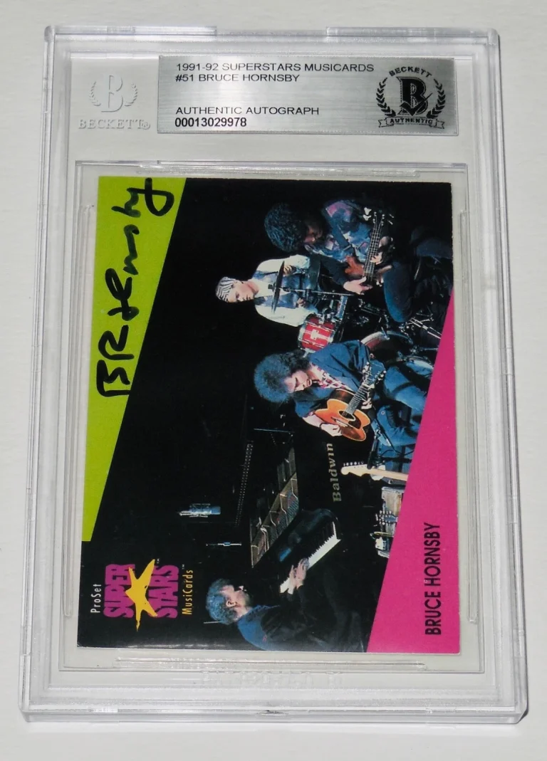 BRUCE HORNSBY AUTOGRAPHED 1991 SUPERSTARS MUSICARDS #51 TRADING CARD (BECKETT)