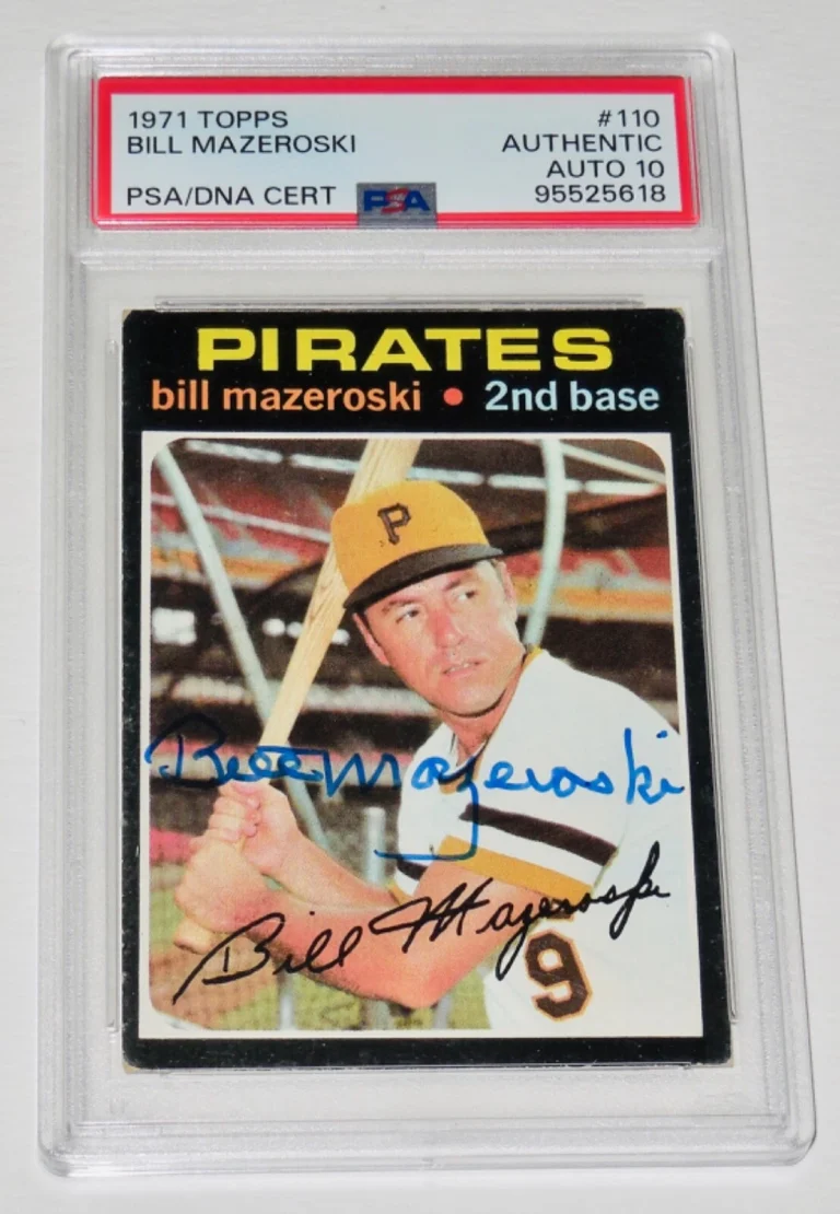 BILL MAZEROSKI AUTOGRAPHED 1971 TOPPS #110 BASEBALL CARD - PSA DNA! PSA 10 AUTO!