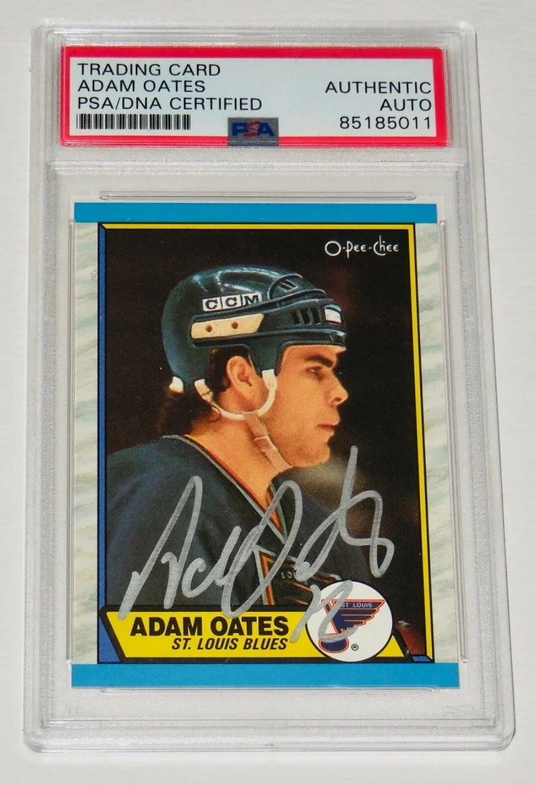 ADAM OATES AUTOGRAPHED 1989 O-PEE-CHEE #185 HOCKEY CARD - PSA DNA!
