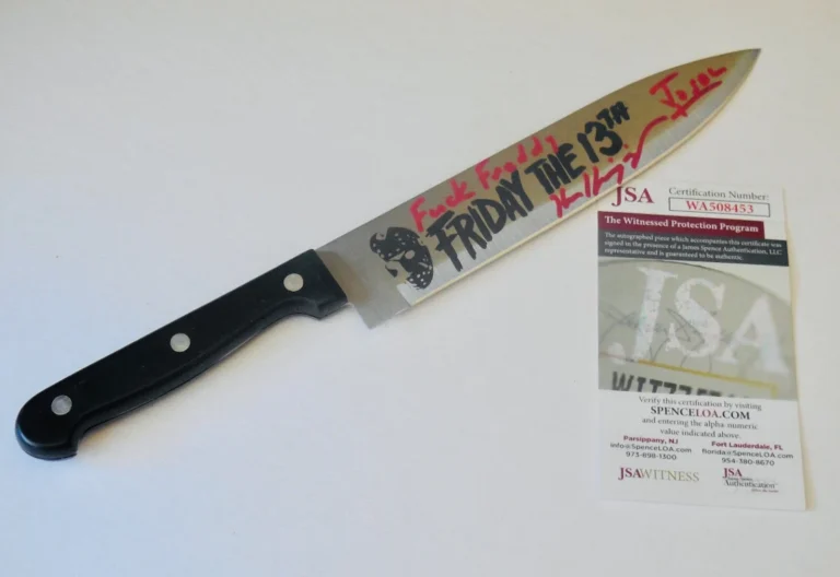 KEN KIRZINGER JASON VOORHEES AUTOGRAPHED STEEL KNIFE (FRIDAY THE 13TH) - JSA COA