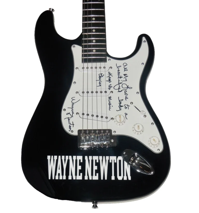 WAYNE NEWTON AUTOGRAPHED ELECTRIC GUITAR (MR. LAS VEGAS) - W/ COA!