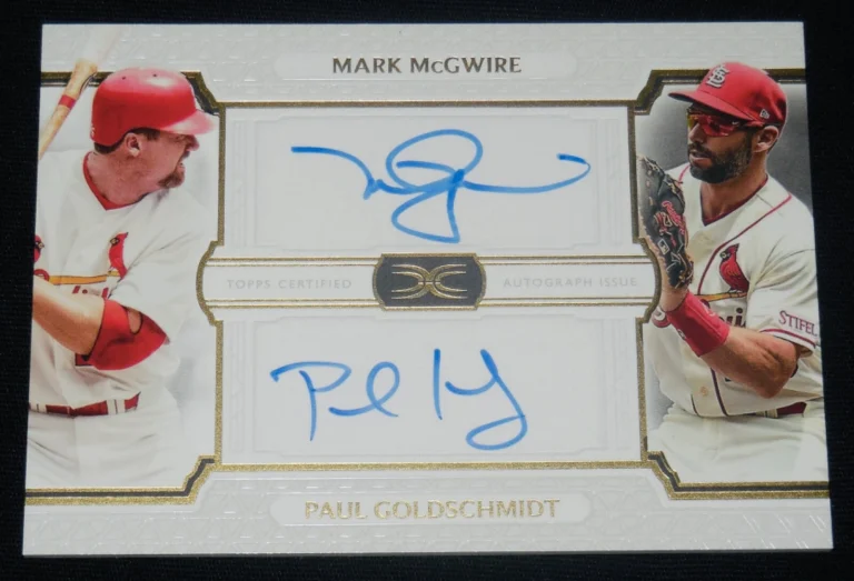 MARK MCGWIRE & PAUL GOLDSCHMIDT AUTOGRAPHED BASEBALL CARD (CARDINALS) #14 of 35!