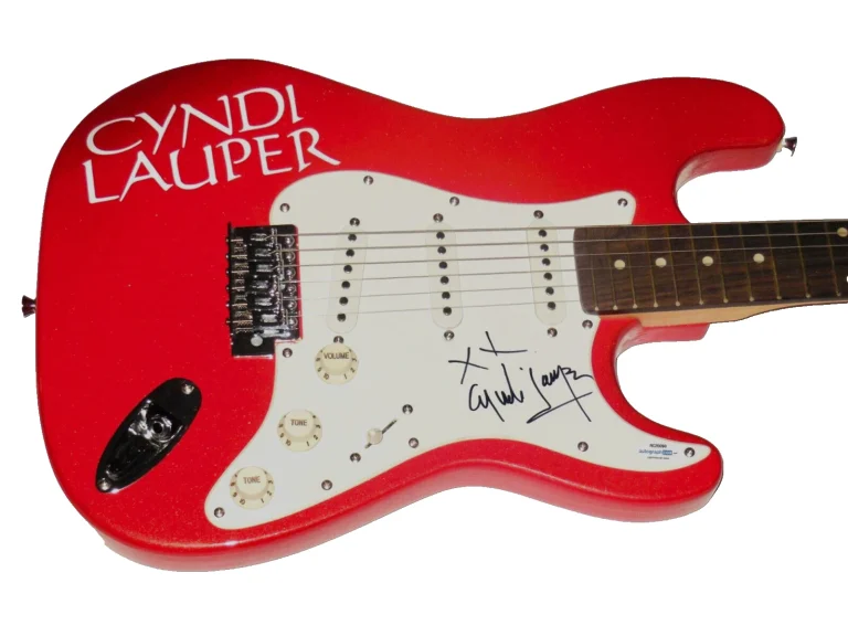 CYNDI LAUPER AUTOGRAPHED ELECTRIC GUITAR (SINGER / SONGWRITER) - W/ COA!