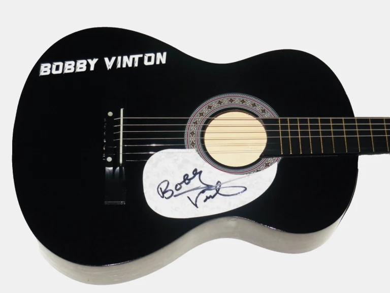 BOBBY VINTON AUTOGRAPHED ACOUSTIC GUITAR (THE POLISH PRINCE) - W/ COA!