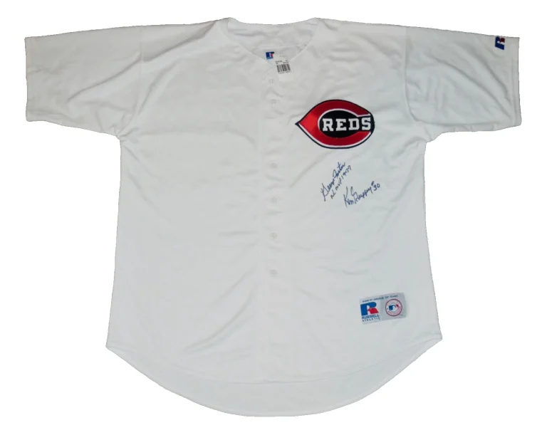 KEN GRIFFEY SR & GEORGE FOSTER AUTOGRAPHED JERSEY (CINCINNATI REDS) - W/ COA!