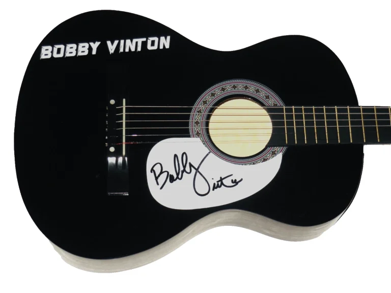 BOBBY VINTON AUTOGRAPHED ACOUSTIC GUITAR (THE POLISH PRINCE) - W/ COA!