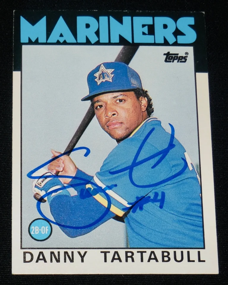DANNY TARTABULL 1986 TOPPS AUTOGRAPHED BASEBALL ROOKIE CARD (MARINERS / YANKEES)