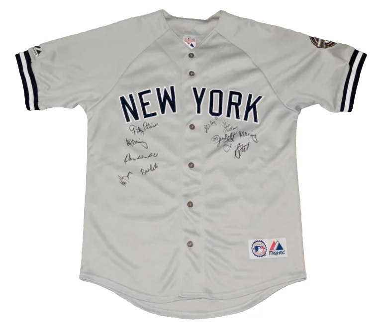 NEW YORK YANKEES LEGENDS AUTOGRAPHED JERSEY (10 SIGNATURES) - Dent, Griffey, etc