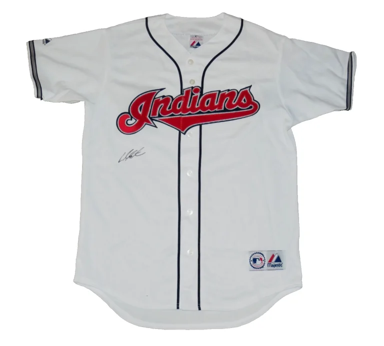 CARLOS SANTANA AUTOGRAPHED JERSEY (CLEVELAND INDIANS) - 2019 MLB ALL-STAR!