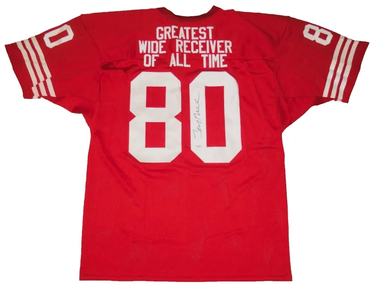 JERRY RICE AUTOGRAPHED CUSTOM JERSEY (SAN FRANCISCO 49'ERS) - JSA COA!