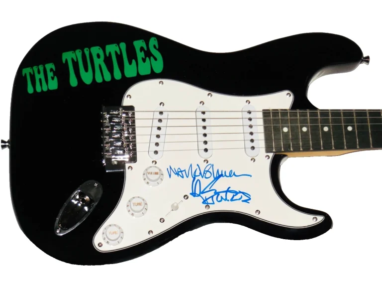 HOWARD KAYLAN & MARK VOLMAN AUTOGRAPHED ELECTRIC GUITAR (THE TURTLES) - W/ COA!