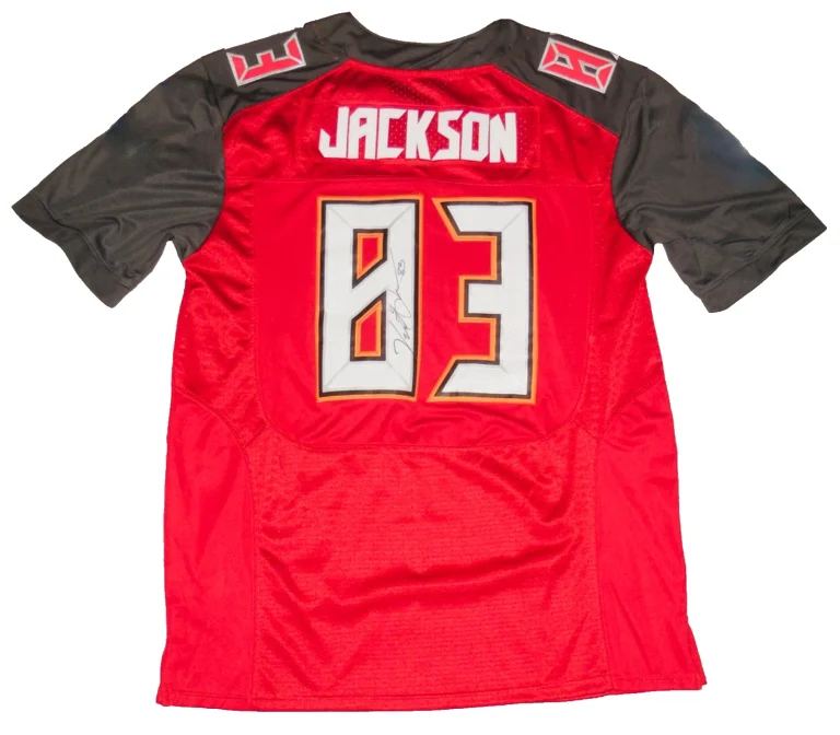 VINCENT JACKSON AUTOGRAPHED CUSTOM JERSEY (TAMPA BAY BUCCANEERS) - 3X PRO BOWL!