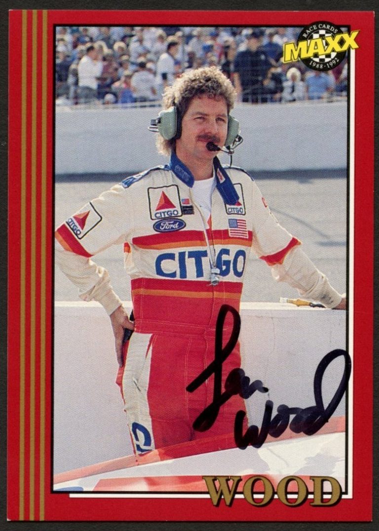 Len Wood #117 signed autograph auto 1992 Maxx NASCAR Racing Trading Card