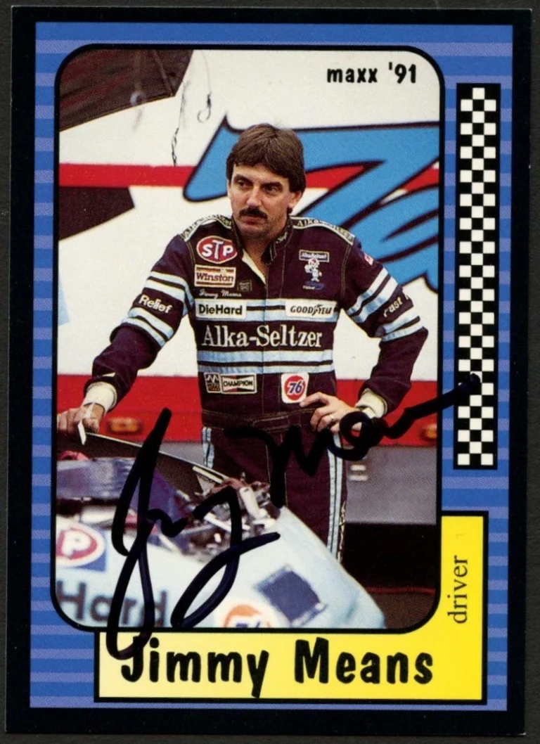 Jimmy Means #52 signed autograph auto 1991 Maxx NASCAR Racing Trading Card
