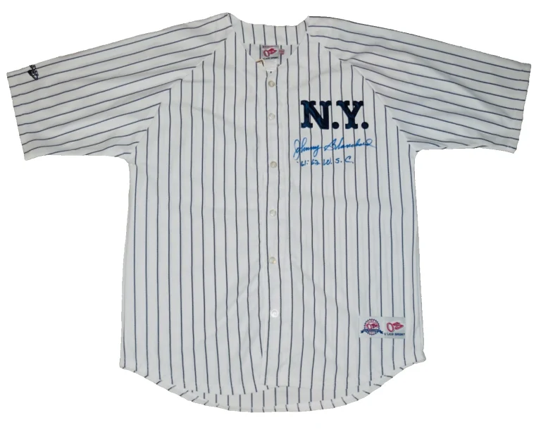 JOHNNY BLANCHARD AUTOGRAPHED JERSEY (NEW YORK YANKEES) - 1961 & 1962 W.S. CHAMP!