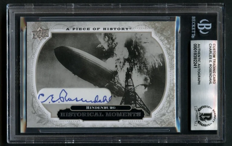Charles E. Rosendahl signed autograph Observer on Hindenburg Custom Cut BAS Slab