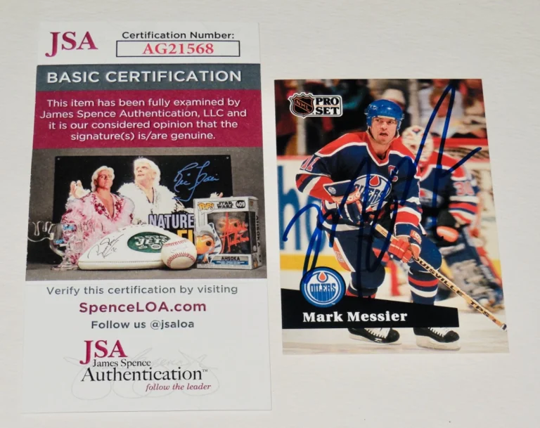 MARK MESSIER AUTOGRAPHED 1991 PRO SET #74 HOCKEY CARD - JSA COA!
