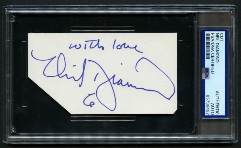 Neil Diamond signed autograph 2.5x4.5 index card Singer & Songwriter PSA Slab