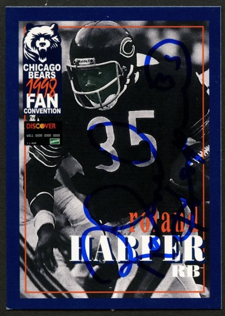 Roland Harper #35 signed autograph auto 1998 Chicago Bears Fan Convention Card