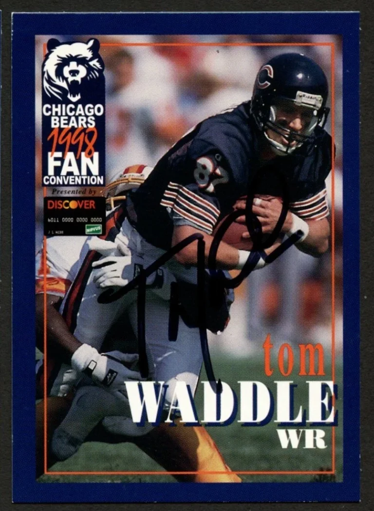 Tom Waddle #87 signed autograph auto 1998 Chicago Bears Fan Convention Card
