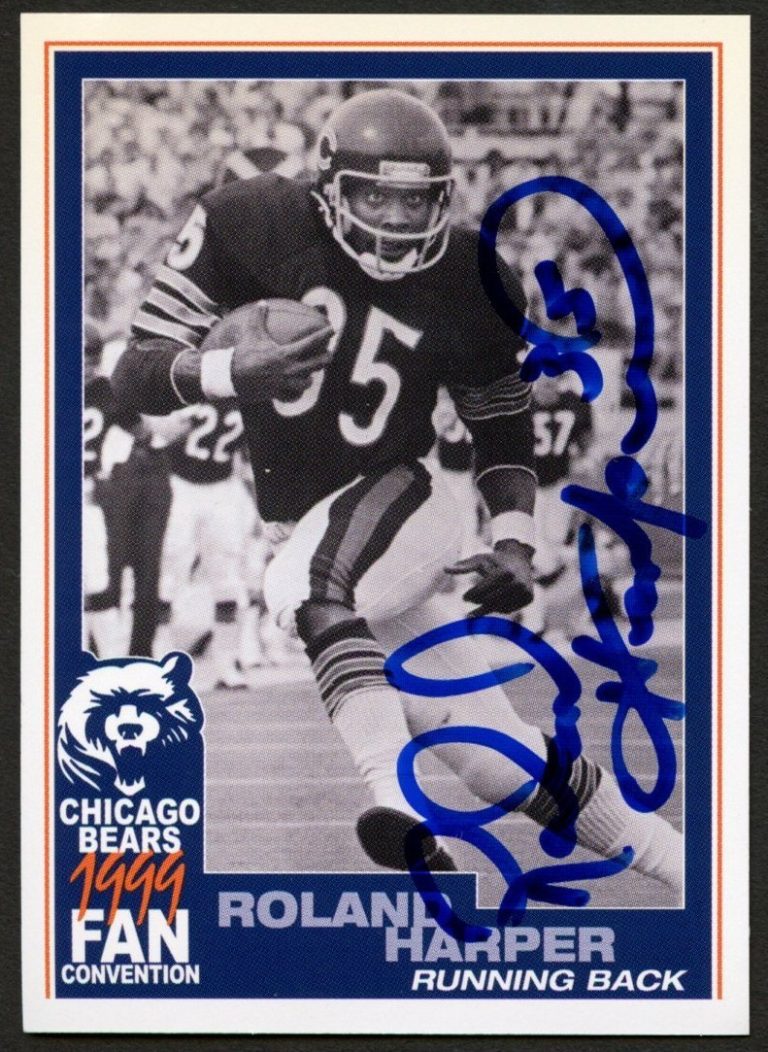Roland Harper #35 signed autograph auto 1999 Chicago Bears Fan Convention Card