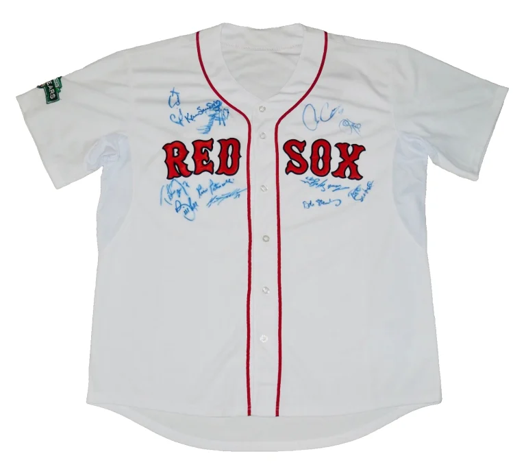 BOSTON RED SOX LEGENDS AUTOGRAPHED JERSEY (12 SIGNATURES) - Tiant, Petrocelli,