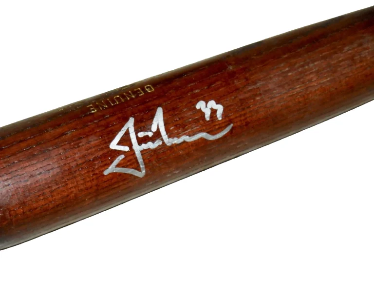JUSTIN MORNEAU AUTOGRAPHED BAT (MINNESOTA TWINS) - Spring Training Used Bat!