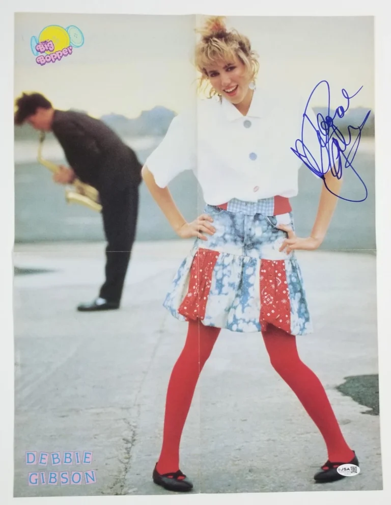 Debbie Gibson REAL hand SIGNED Mag Foldout Poster JSA COA Autographed as Deborah