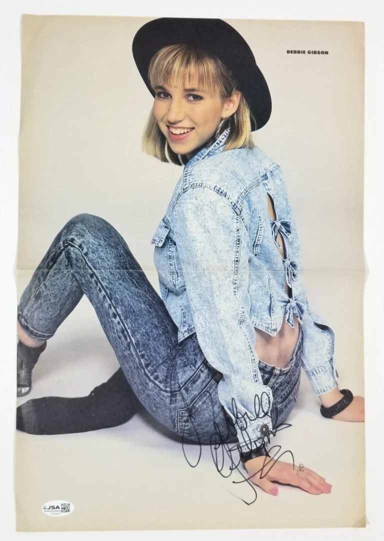 Debbie Gibson pop star REAL hand SIGNED Mag Foldout Poster JSA COA Autographed