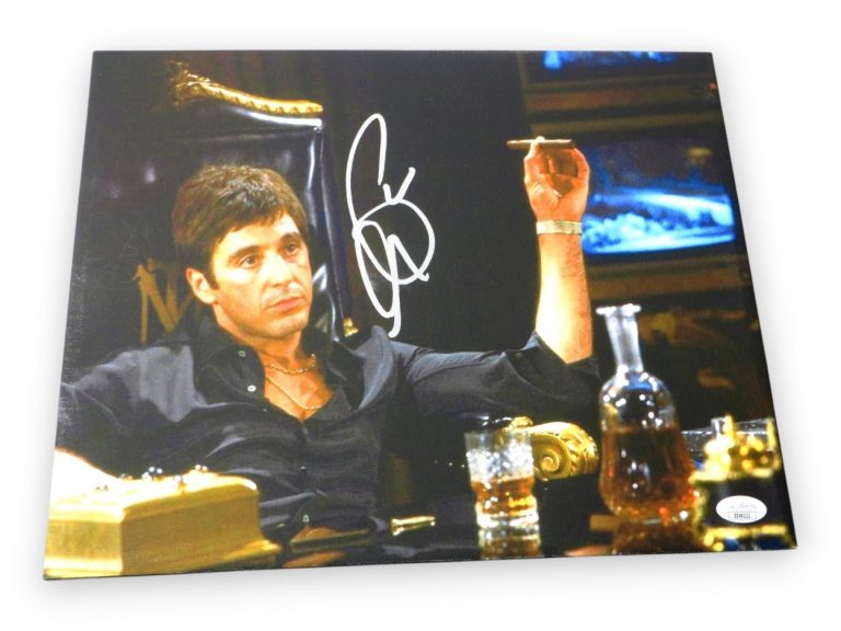 Al Pacino Signed Autographed 11X14 Canvas Photo Scarface Desk Cigar JSA ZZ48222