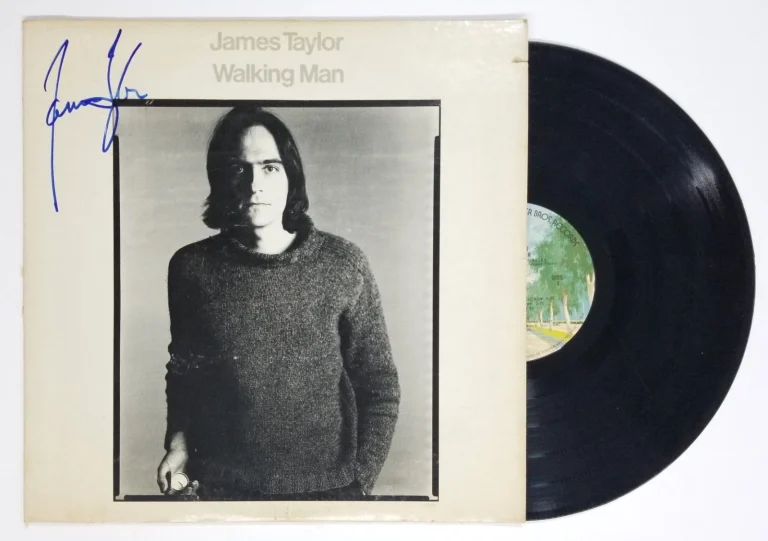 James Taylor REAL hand SIGNED Walking Man Vinyl Record JSA COA Autographed