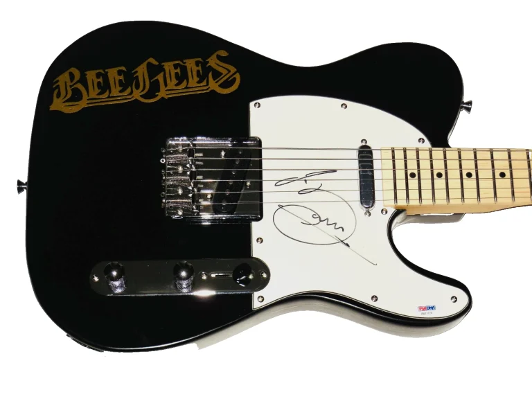 BARRY GIBB AUTOGRAPHED ELECTRIC GUITAR (BEE GEES) - PSA DNA!