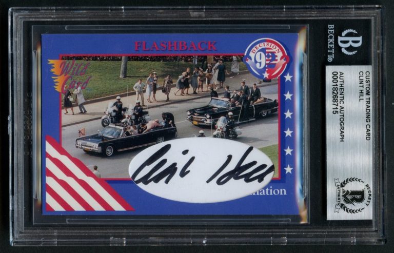 Clint Hill signed autograph Secret Service Agent JFK Custom Cut BAS Slabbed