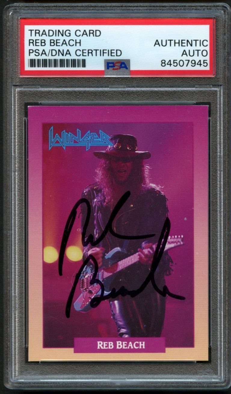 Reb Beach #68 signed autograph auto 1991 RockCards Winger Card PSA Slabbed