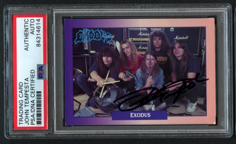 John Tempesta #166 signed autograph 1991 RockCards Exodus Card PSA Slabbed