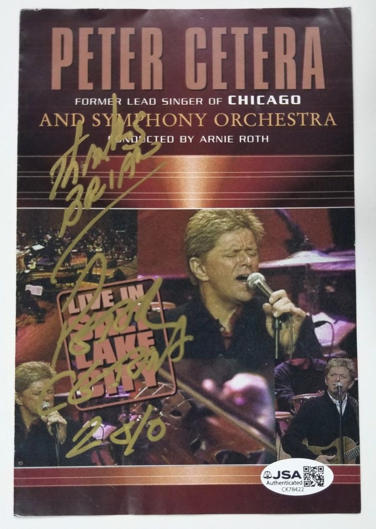 Peter Cetera of Chicago band SIGNED Live In Salt Lake City DVD Cover JSA COA
