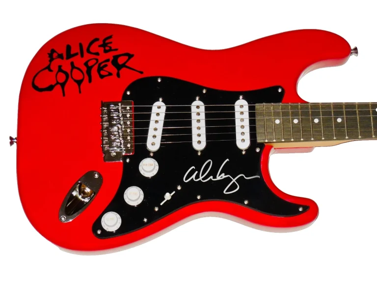 ALICE COOPER AUTOGRAPHED ELECTRIC GUITAR (SCHOOL'S OUT) - W/ PROOF!