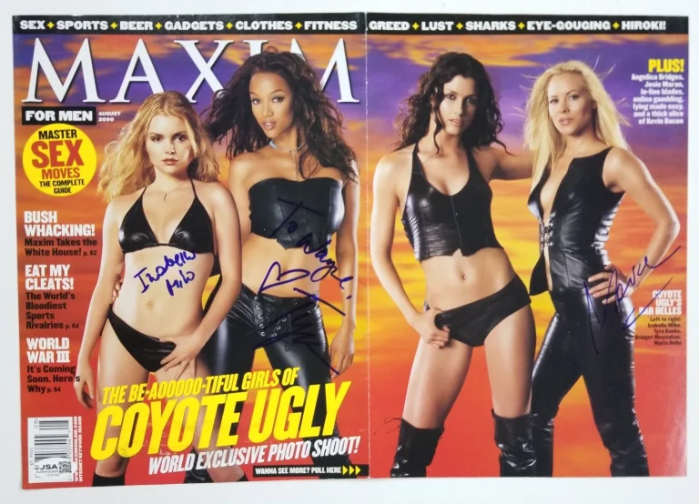 Izabella Miko, Tyra Banks, Maria Bello SIGNED Coyote Ugly MAXIM Cover JSA COA