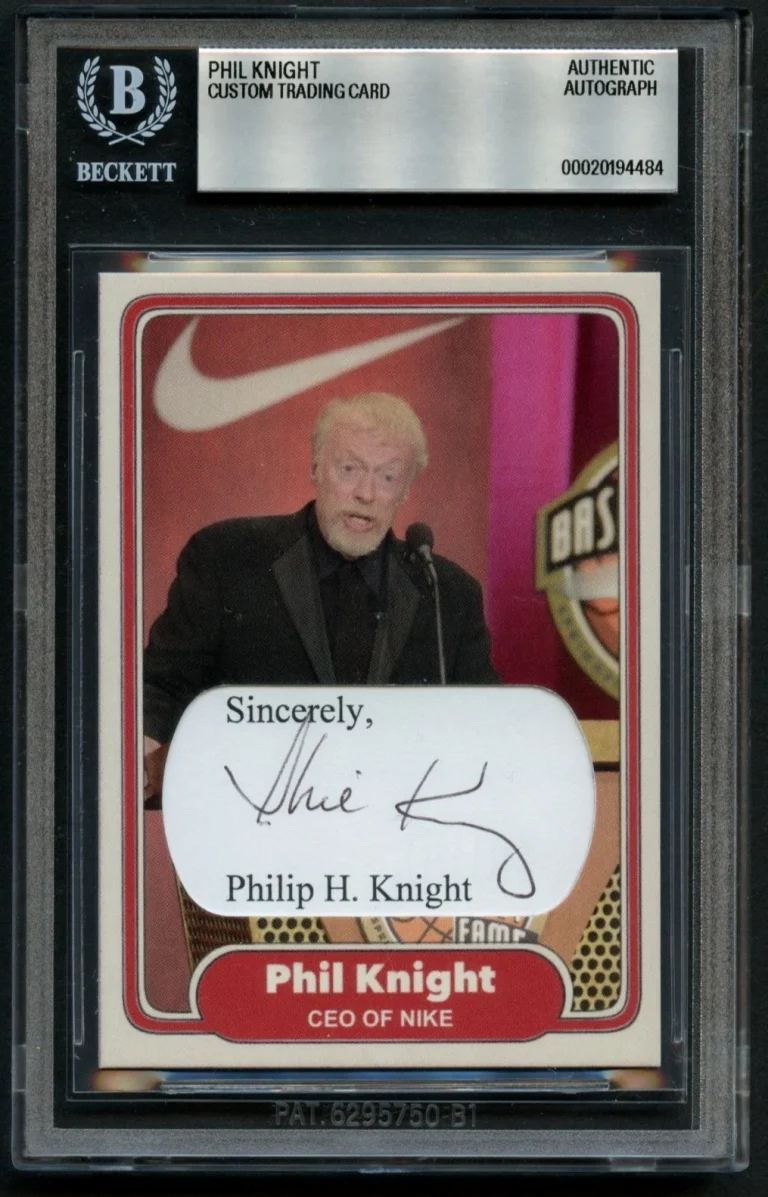 Phil Knight signed autograph Custom Cut Card Co-Founder of NIKE BAS Slabbed