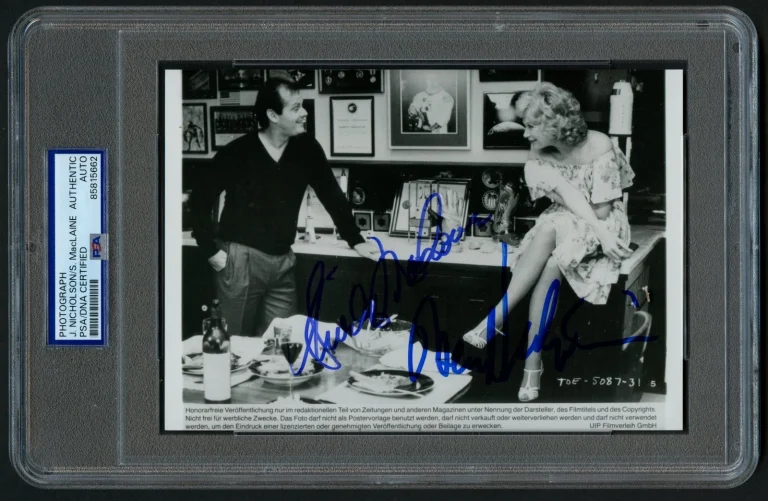 Jack Nicholson & Shirley MacLaine signed autograph 5x7 German Photo PSA Slabbed