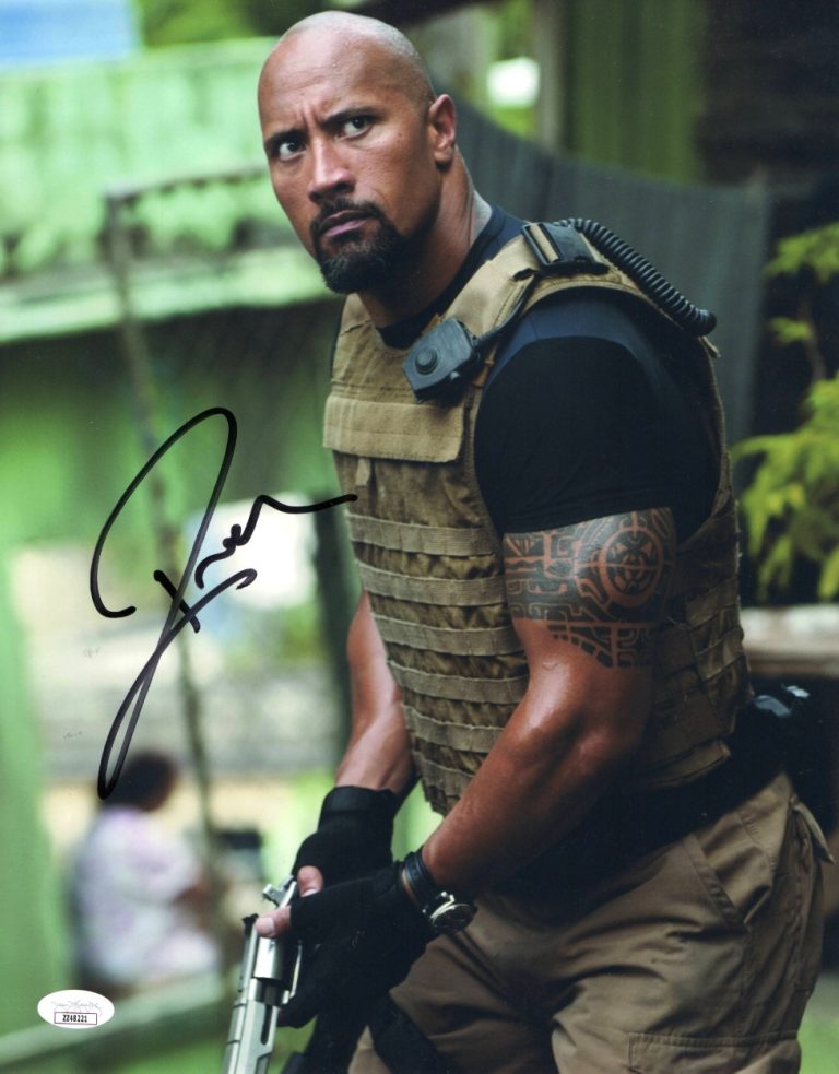 Dwayne Johnson Signed Autograph 11X14 Photo The Rock Fast Five Hobbs JSA ZZ48221