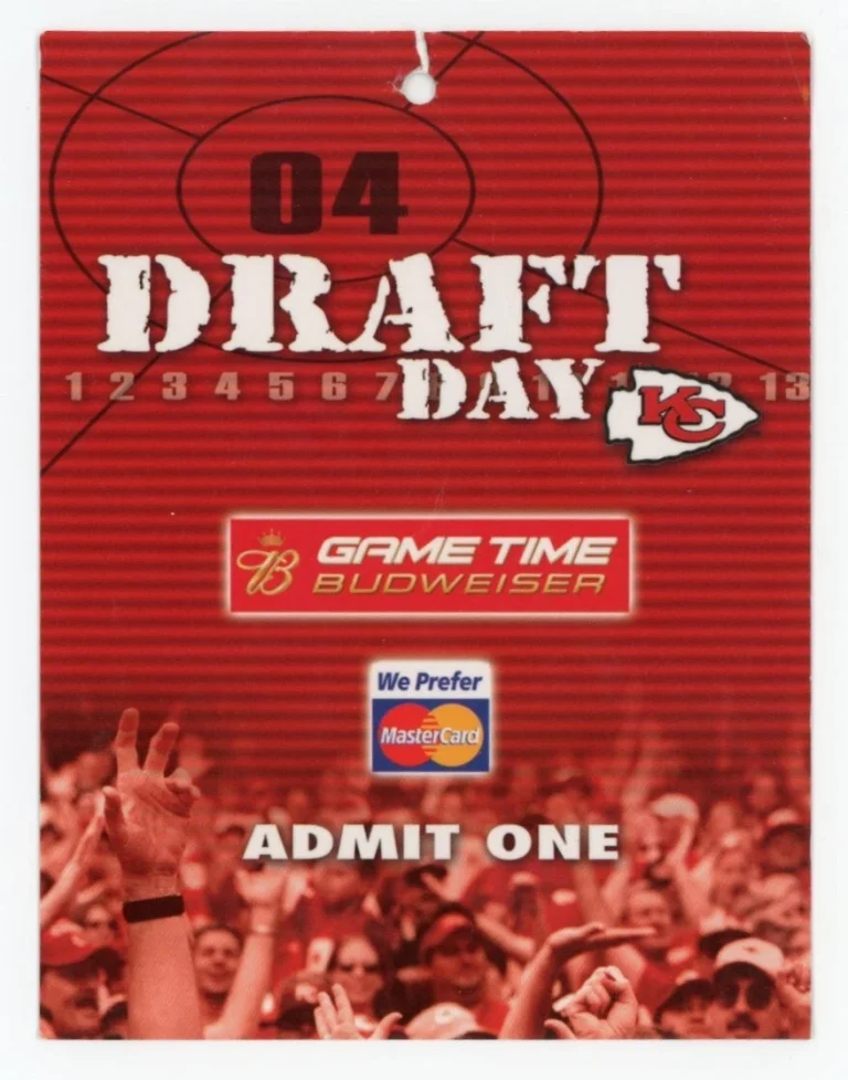 FOOTBALL TICKET ARROWHEAD KANSAS CITY CHIEFS 2004 NFL DRAFT DAY PASS